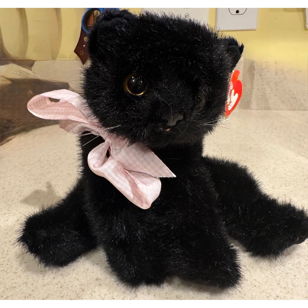 TY Beanie 1996 Coal Cat Plush Stuffed Animal Vintage - Style 1119